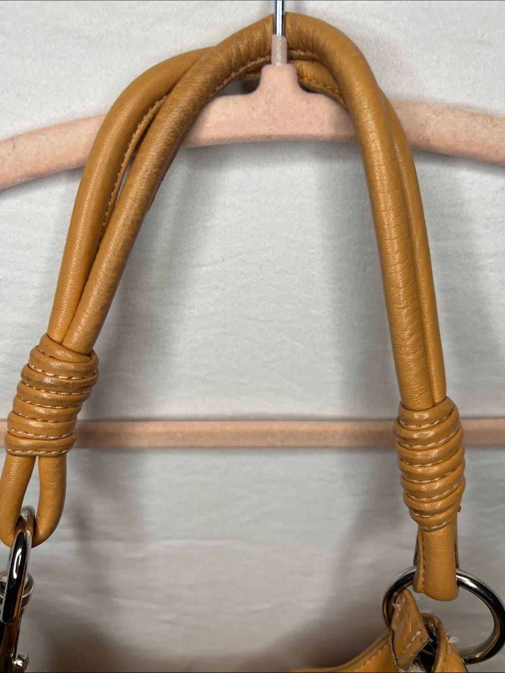 Prune Camel Color Leather Shoulder Bag - Picture 6 of 16